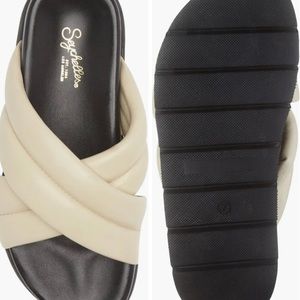 Seychelles leather sandal slides NWT Anine Bing lizzie puff leather ivory 7